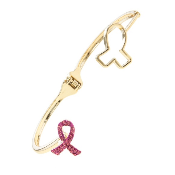  AWARENESS BRACELET GOLD WT PINK STONE - Picture 4 of 7